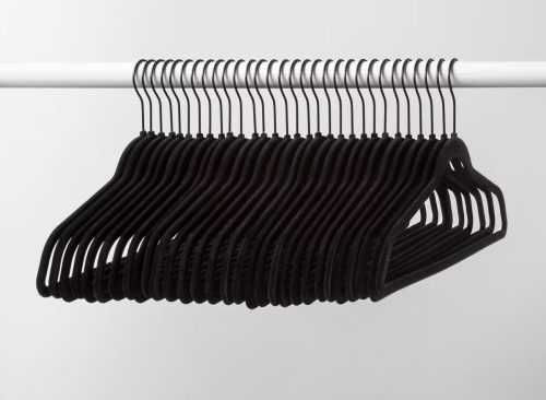 30ct Flocked Hangers - Black - Brightroom™: Velvet Clothes Hangers for Sweaters, Shirts, Dresses, Suits