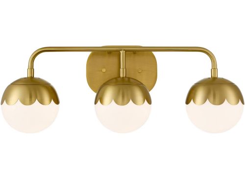 360 Lighting Camila 22.5-Inch Antique Brass 3-Light Bath Light