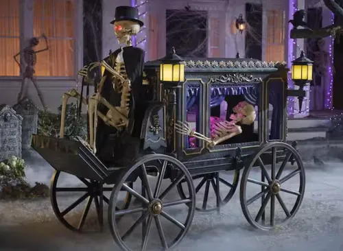 5 FT Grave & Bones Animated LED Hearse