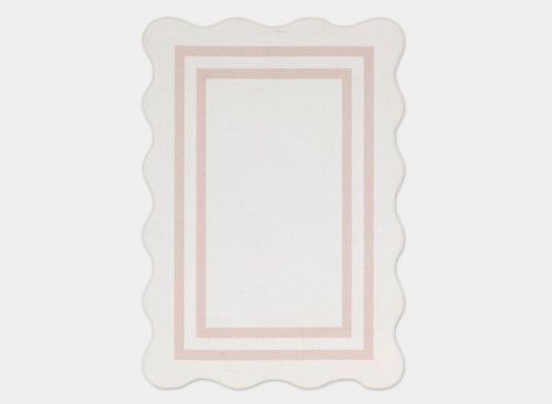 5'x7' Double Border with Scallop Edge Dorm Area Rug Pink/Ivory - Threshold™