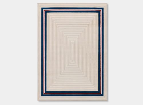5'x7' Ivory with Red and Blue Border Dorm Area Rug - Threshold™