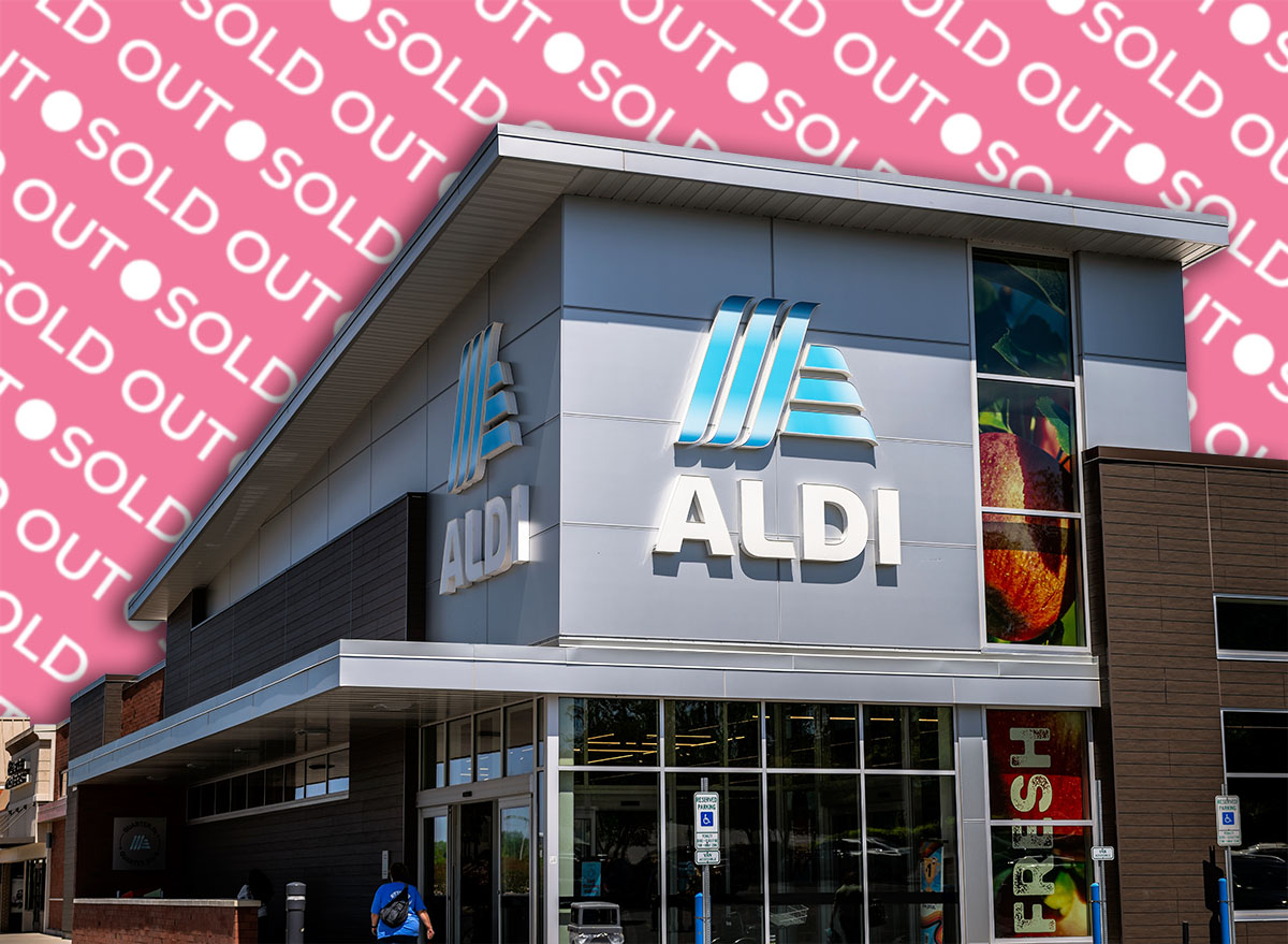 7 Aldi Finds Under $15 That Sell Out Every Single Year. Charlottesville, USA - April 27, 2025: Virginia college city with sign for Aldi food supermarket market store shop grocery chain exterior facade