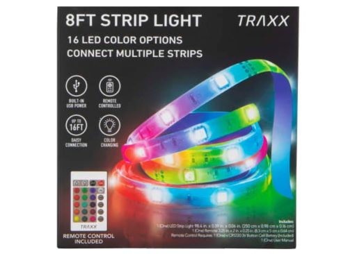 8-Foot Multicolor LED Light Strip with Remote