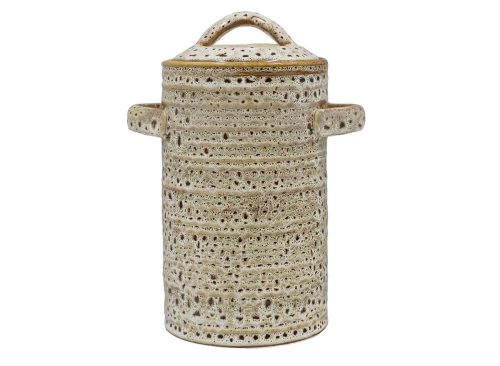 8-Inch Brown Ceramic Container