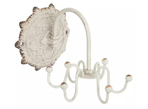 Antique White Jewelry Spinner Metal Wall Hook 
