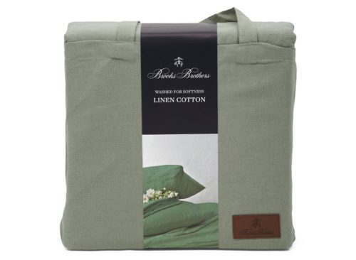 BROOKS BROTHERS Linen And Cotton Blend Washed Sheet Set 