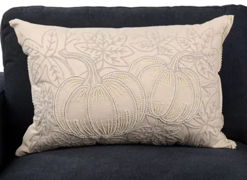 Beaded Pumpkins Lumbar Pillow
