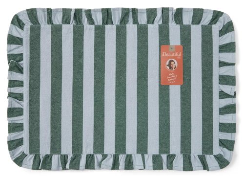 Beautiful Ruffle Stripe Fabric Placemat by Drew Barrymore