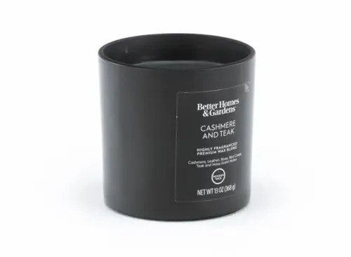 Better Homes & Gardens 13oz Cashmere Teak Scented Wooden Wick Jar Candle