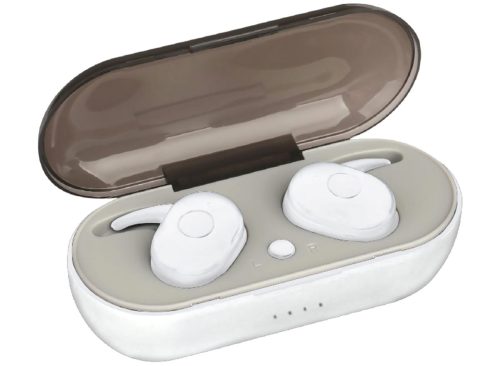Billboard True Wireless Fin Earbuds with Charging Case, White