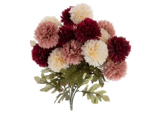 Burgundy Cream And Pink Mum Bush
