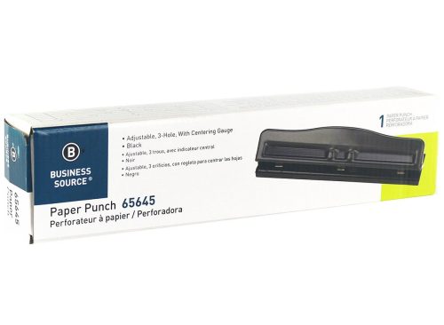Business Source 3-Hole Adjustable Paper Punch