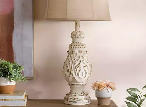 Caroline Distressed Cream Table Lamp