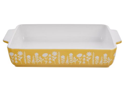 Ceramic Baking Dish with Floral Design, 12.5 Inch, Assorted