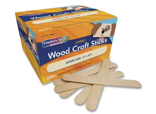 Chenille Kraft Jumbo Size Natural Wood Craft Sticks