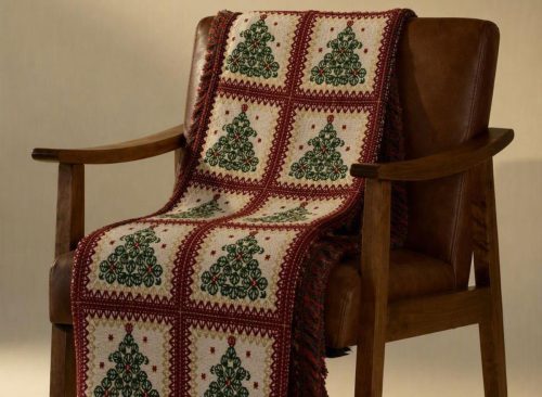 Christmas Tree Woven Tapestry Throw