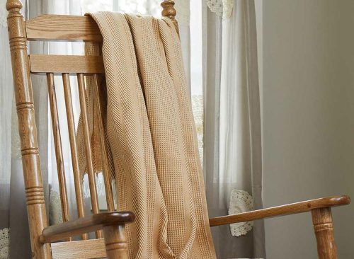Cotton Woven Jacquard Throw - Yellow