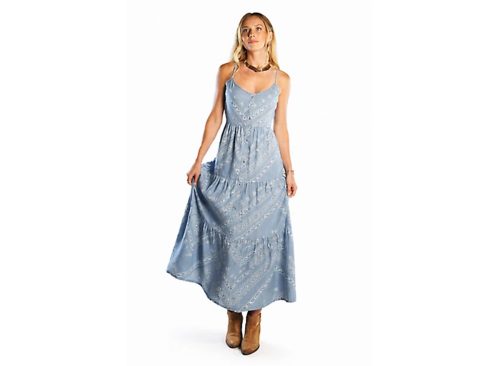 Cotton and Rye Tiered Bandana Print Maxi Sundress