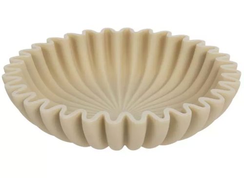 Creamy Beige Ribbed Bowl