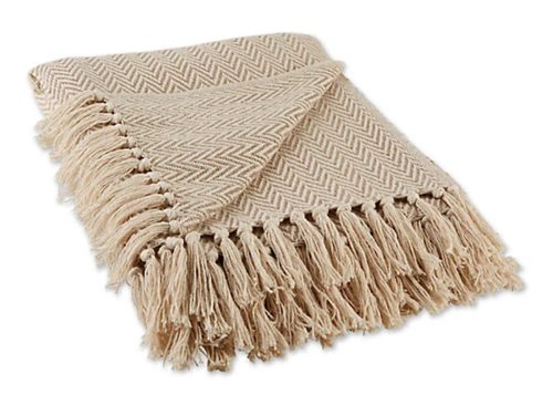 Design Imports Cotton Handloom Chevron Throw Blanket