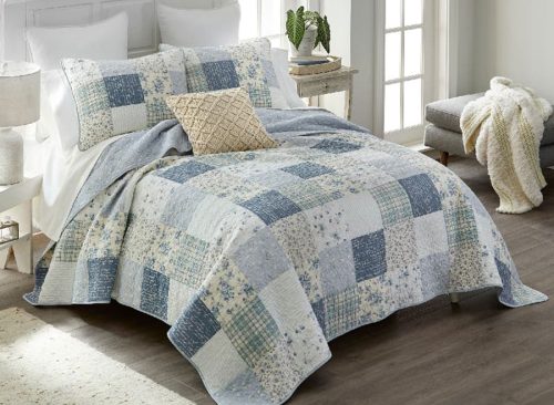 Donna Sharp Blue Pastures 2 Piece Cotton Twin Quilt Set