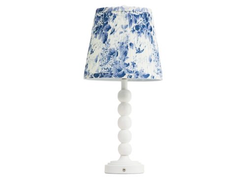 ENCHANTE Beaded Pleated Shade Oversized Led Rechargeable Lamp