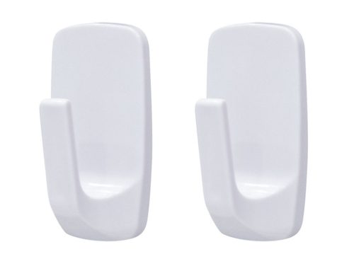 Easy Home 2 pk Large Hooks, White