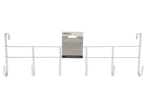 Essentials 6-Hook White Over-the-Door Metal Racks