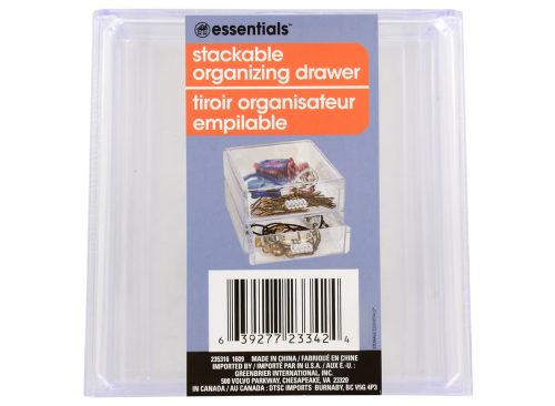 Essentials Clear Plastic Desktop Organizer Drawers