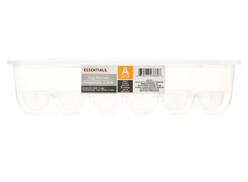 Essentials Rectangular Plastic Egg Storage Containers