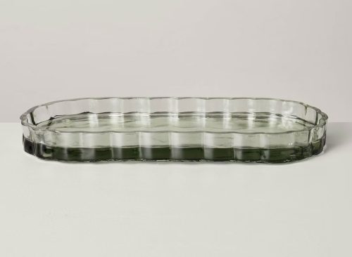Fluted Glass Bathroom Tray Light Green - Hearth & Hand™ with Magnolia