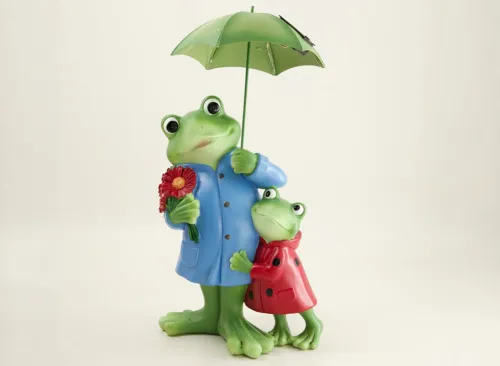 Frog and Baby with Solar Umbrella