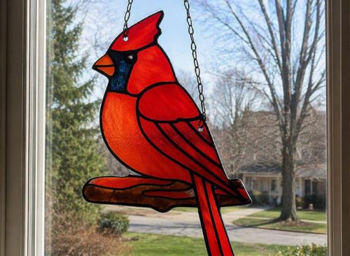 Glass Cardinal Wall Hanging