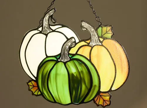 Glass Pumpkins Wall Hanging