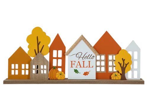 GlitzHome 20-Inch Fall Wood House Table Decor