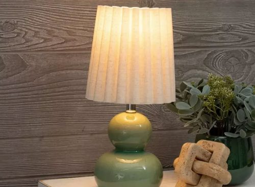 Green Stacked Table Lamp