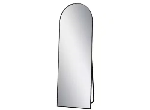 H Arched Black Aluminum Alloy Framed Full Length Mirror Standing Floor Mirror