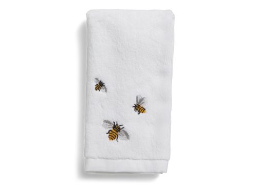 HENRY HANDWORK Hand Embroidered Bees Terry Hand Towel