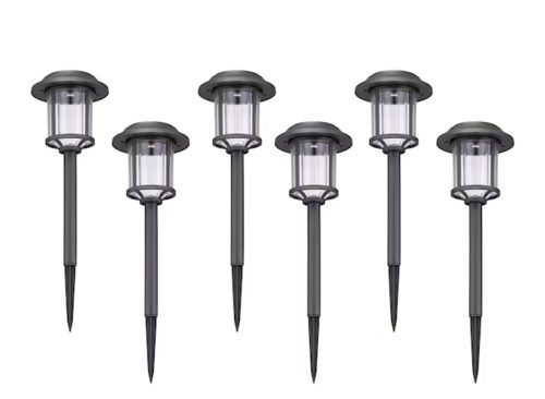 Harbor Breeze 6-Pack Matte Black Solar LED Path Light Kit