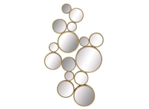 Harper & Willow Large Gold Metal Circles Wall Mirror