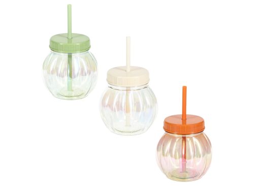 Harvest Pumpkin Cup With Lid And Straw