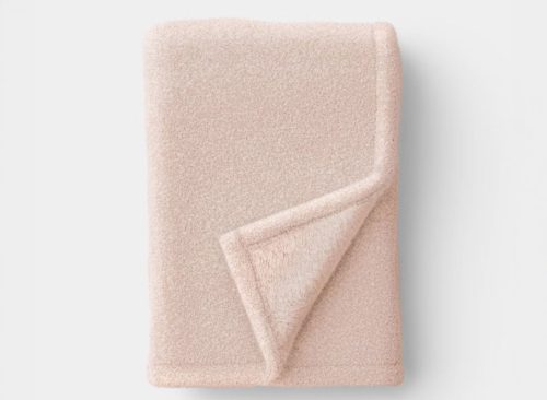 Heathered Comfort Plush Throw Pink
