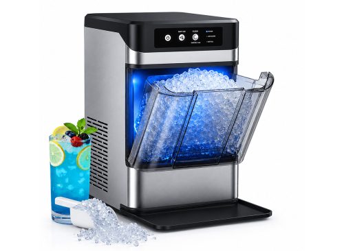 Hicloud Nugget Ice Maker Countertop, Soft Chewable Ice Maker Machine with Water Tank