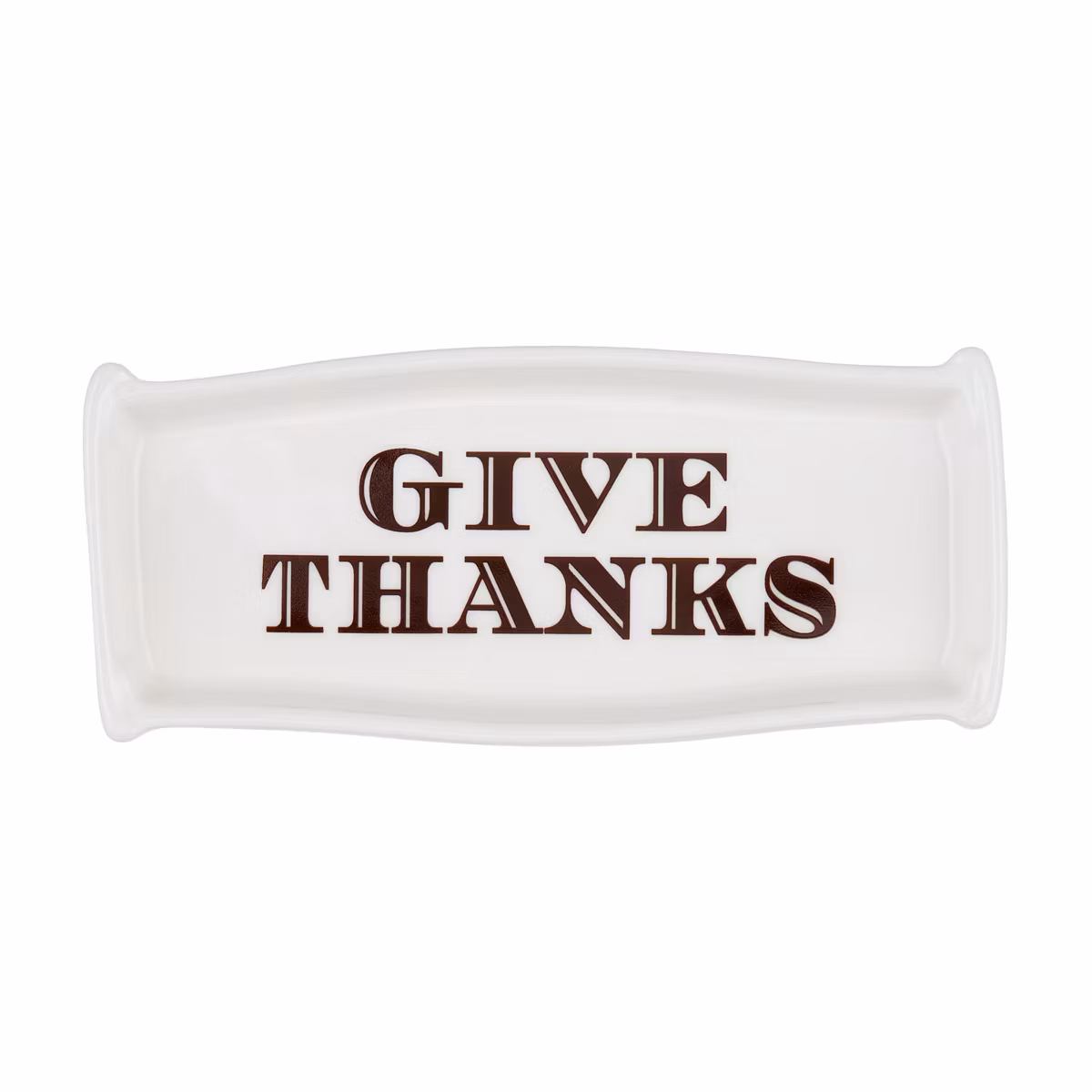 Holly Williams Fall Give Thanks White Decorative Trinket Tray