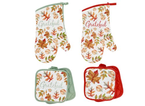 Home Collection Fall Leaves Oven Mitts and Pot Holders