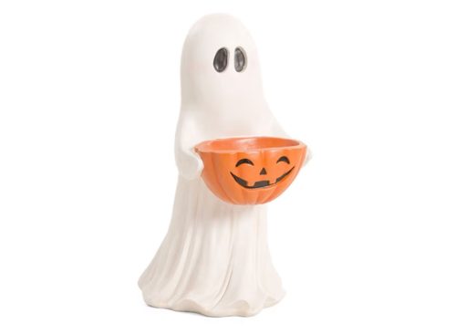 Homellea Ghost Figurine with Pumpkin Candy Bowl