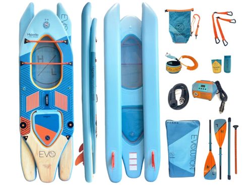 Hyperlite Evolution 9'4" 3-in-1 Hybrid Inflatable Paddle Board Package