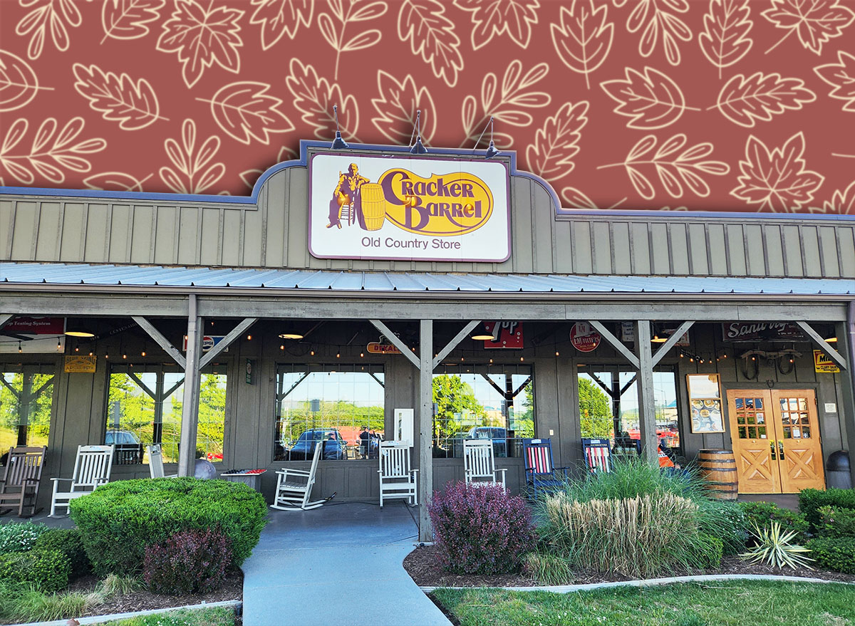 I Found 9 Cracker Barrel Fall Decor Pieces That Look Triple the Price. Pigeon Forge, TN, April 20, 2026, Cracker Barrel restaurant front entrance, exterior, company logo, old timer logo