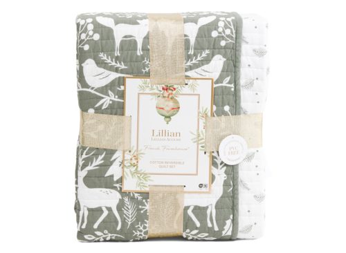 INDIGO Norwegian Toile Reversible Quilt Set