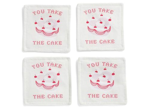 INDIGO Set Of 4 You Take The Cake Coasters